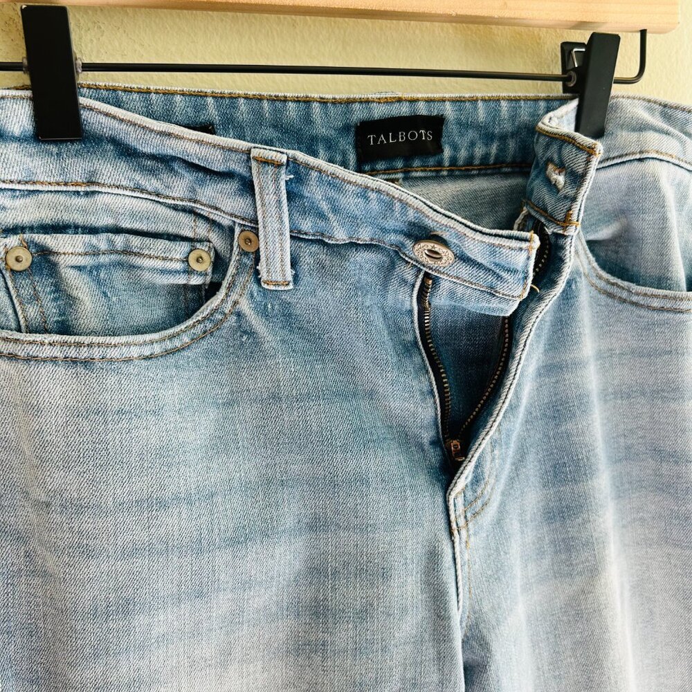 Talbots Modern Ankle Jeans Size 4 Ribbon Tape Sea Glass Wash Straight Leg Blue - Picture 7 of 10